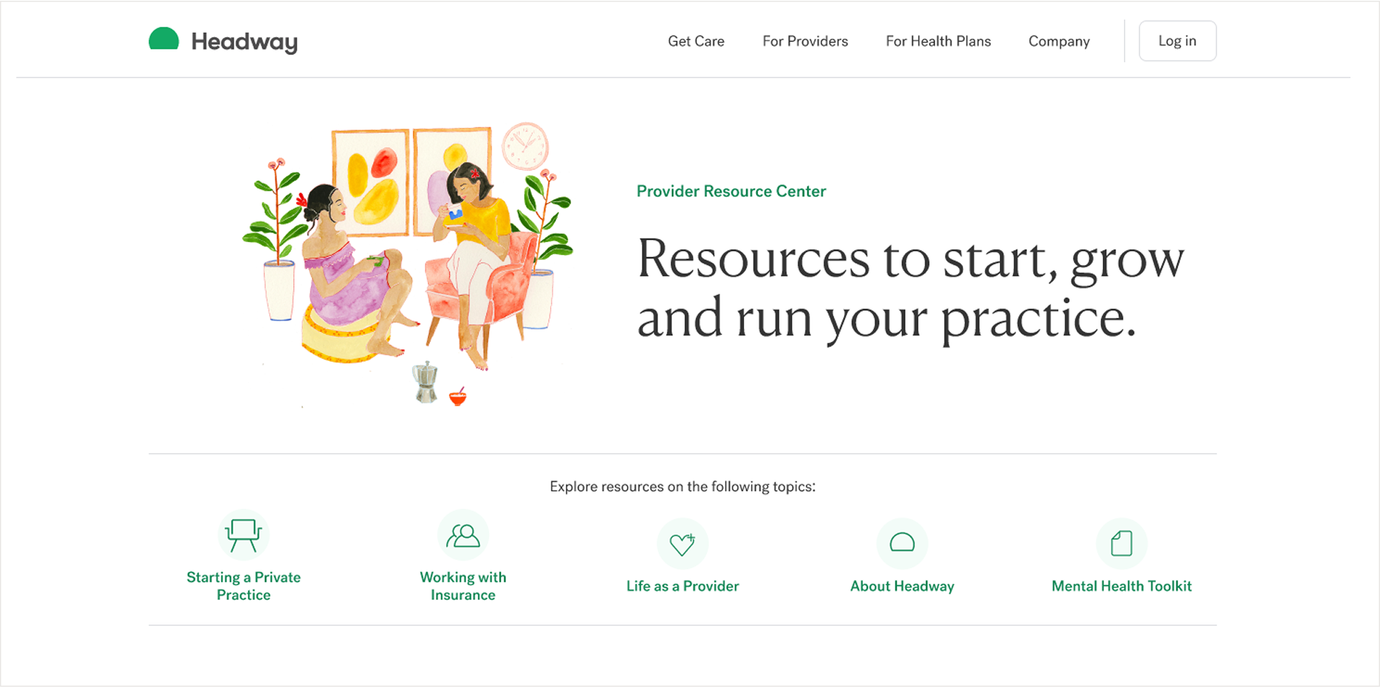 Headway Resource Center Landing Page