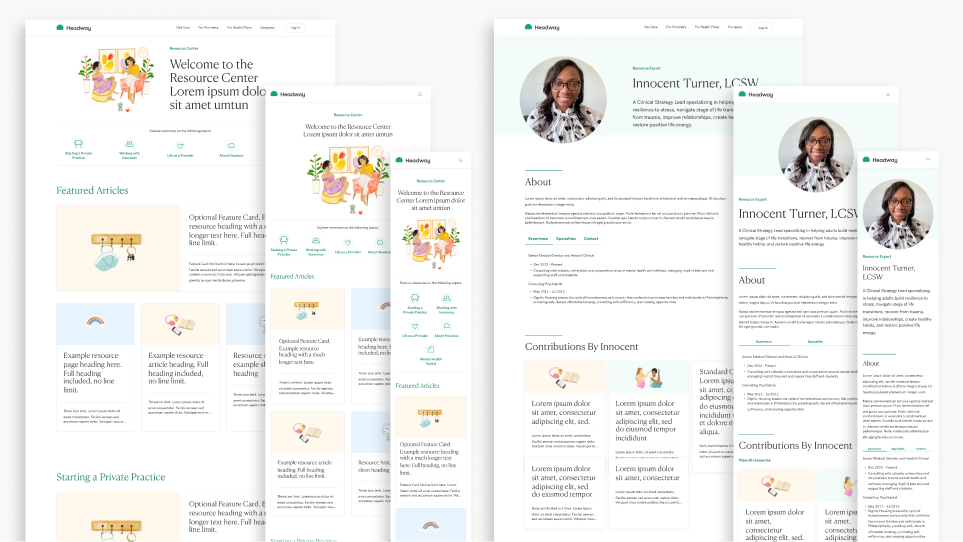 Collage of designs at various breakpoints.